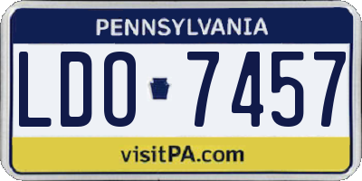 PA license plate LDO7457