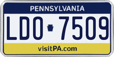 PA license plate LDO7509