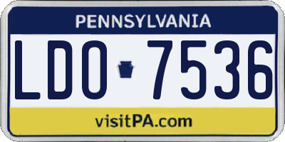 PA license plate LDO7536