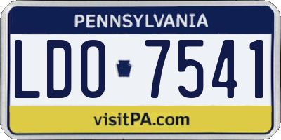 PA license plate LDO7541