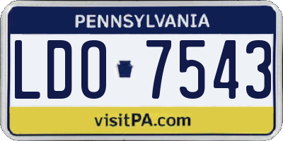 PA license plate LDO7543