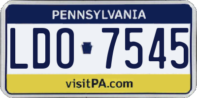 PA license plate LDO7545