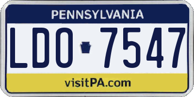 PA license plate LDO7547