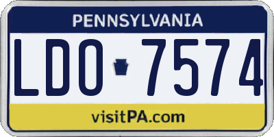 PA license plate LDO7574