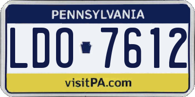 PA license plate LDO7612