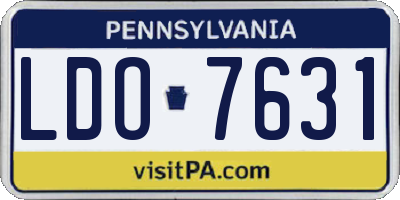 PA license plate LDO7631