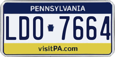PA license plate LDO7664