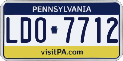 PA license plate LDO7712
