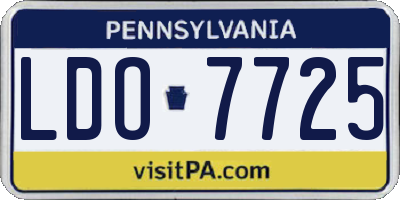 PA license plate LDO7725