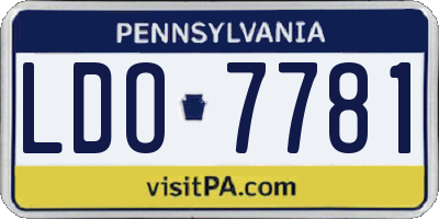 PA license plate LDO7781