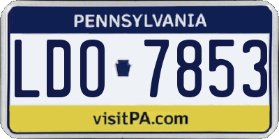 PA license plate LDO7853