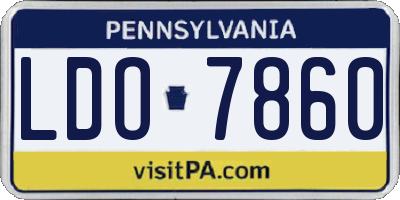 PA license plate LDO7860