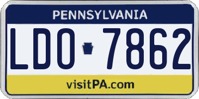 PA license plate LDO7862