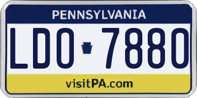 PA license plate LDO7880
