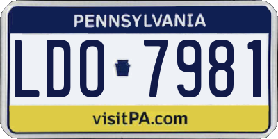 PA license plate LDO7981