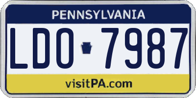 PA license plate LDO7987
