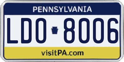 PA license plate LDO8006
