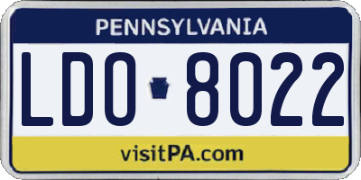 PA license plate LDO8022
