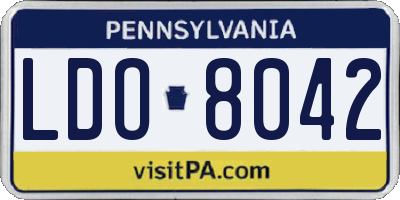 PA license plate LDO8042