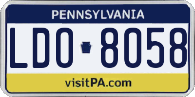 PA license plate LDO8058