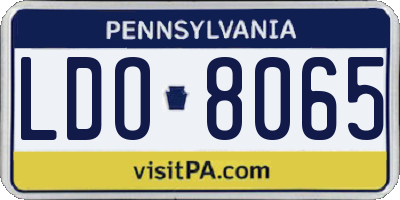 PA license plate LDO8065
