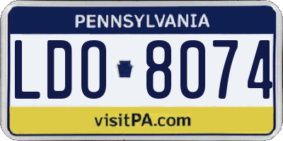 PA license plate LDO8074