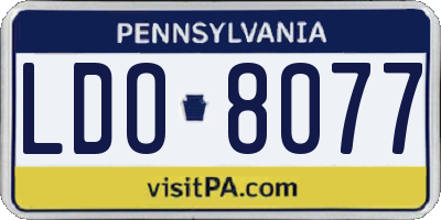 PA license plate LDO8077