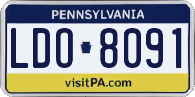 PA license plate LDO8091