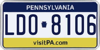 PA license plate LDO8106