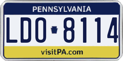 PA license plate LDO8114