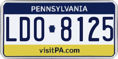 PA license plate LDO8125