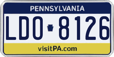 PA license plate LDO8126