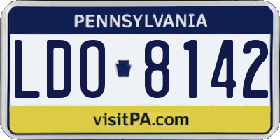 PA license plate LDO8142