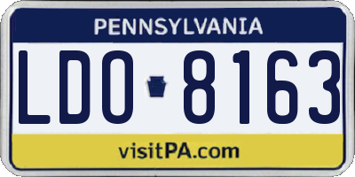 PA license plate LDO8163