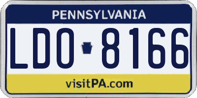 PA license plate LDO8166