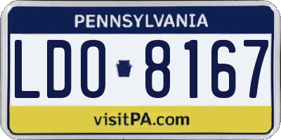 PA license plate LDO8167