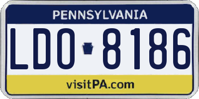 PA license plate LDO8186