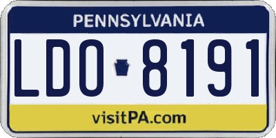 PA license plate LDO8191