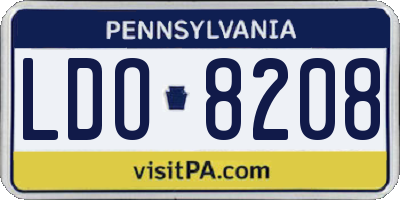 PA license plate LDO8208