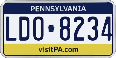 PA license plate LDO8234