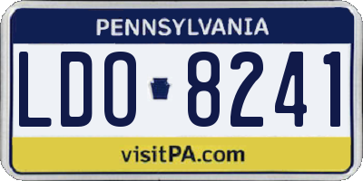 PA license plate LDO8241