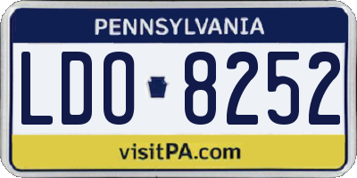 PA license plate LDO8252