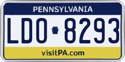 PA license plate LDO8293