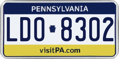 PA license plate LDO8302