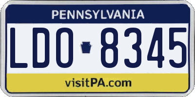 PA license plate LDO8345