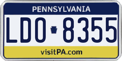 PA license plate LDO8355