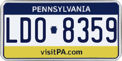 PA license plate LDO8359