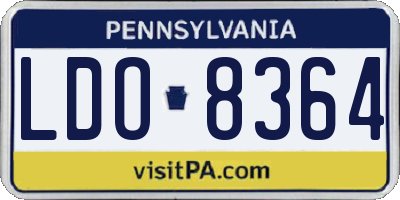 PA license plate LDO8364