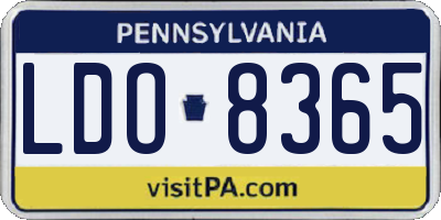 PA license plate LDO8365