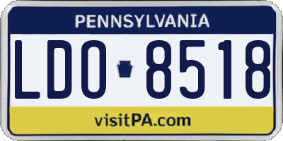 PA license plate LDO8518